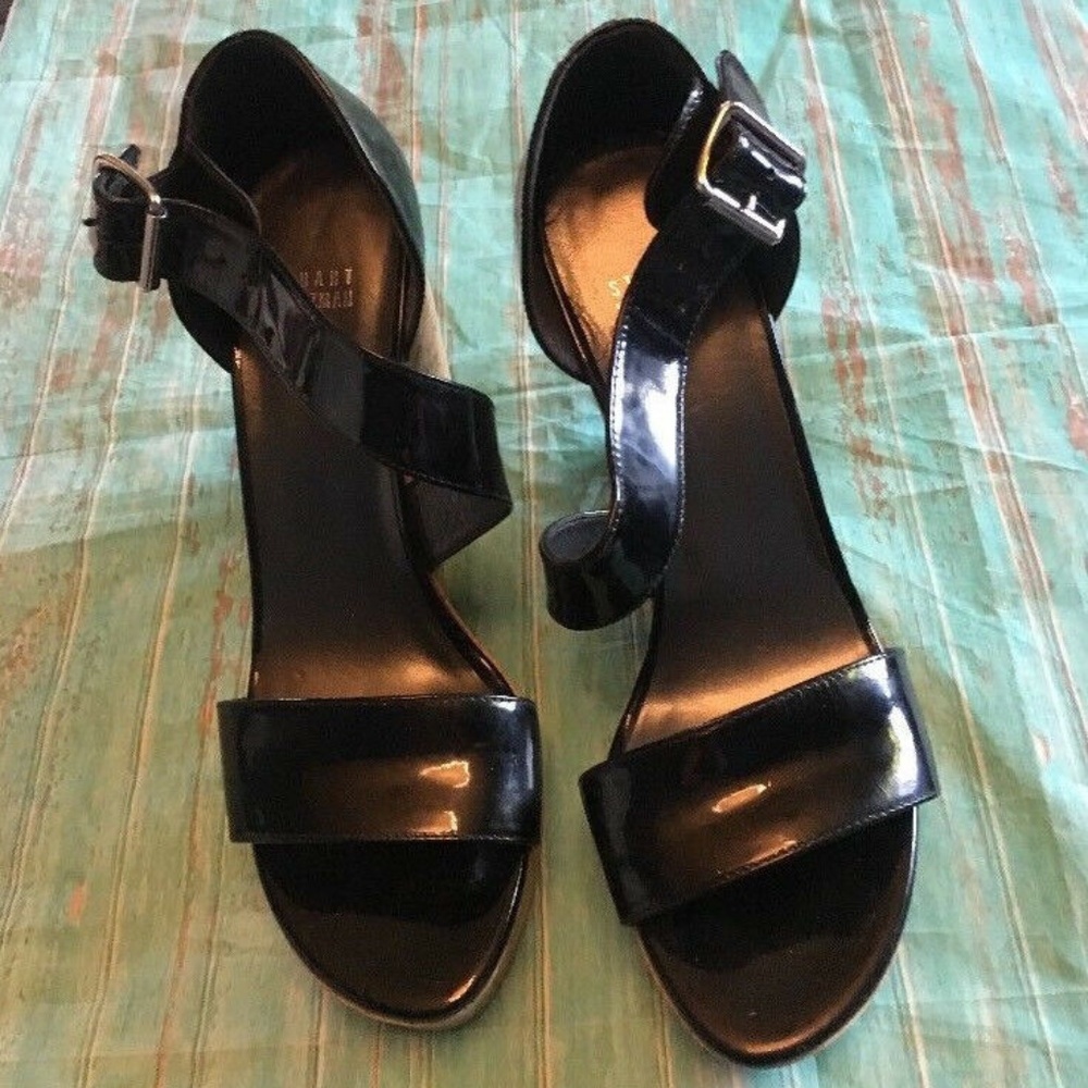 Stuart Weitzman Oneliner Patent Wedge Sandal - image 3